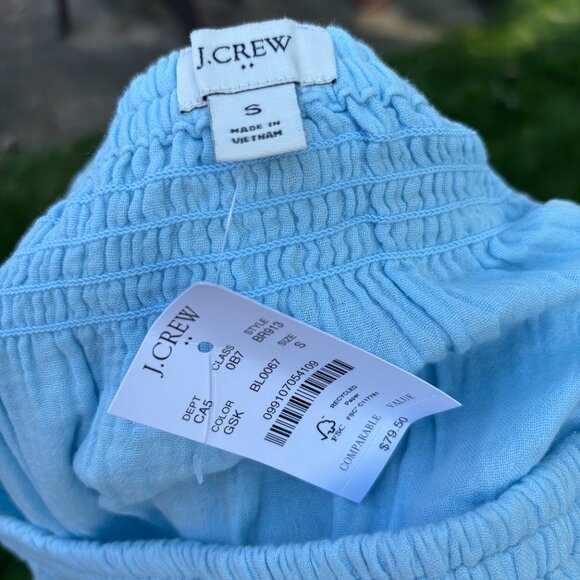 J.Crew Factory blue cotton gauze mini skirt, size small  NWT - Picture 3 of 3